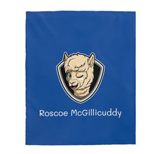 Load image into Gallery viewer, Roscoe Logo Plush Blanket (Blue)

