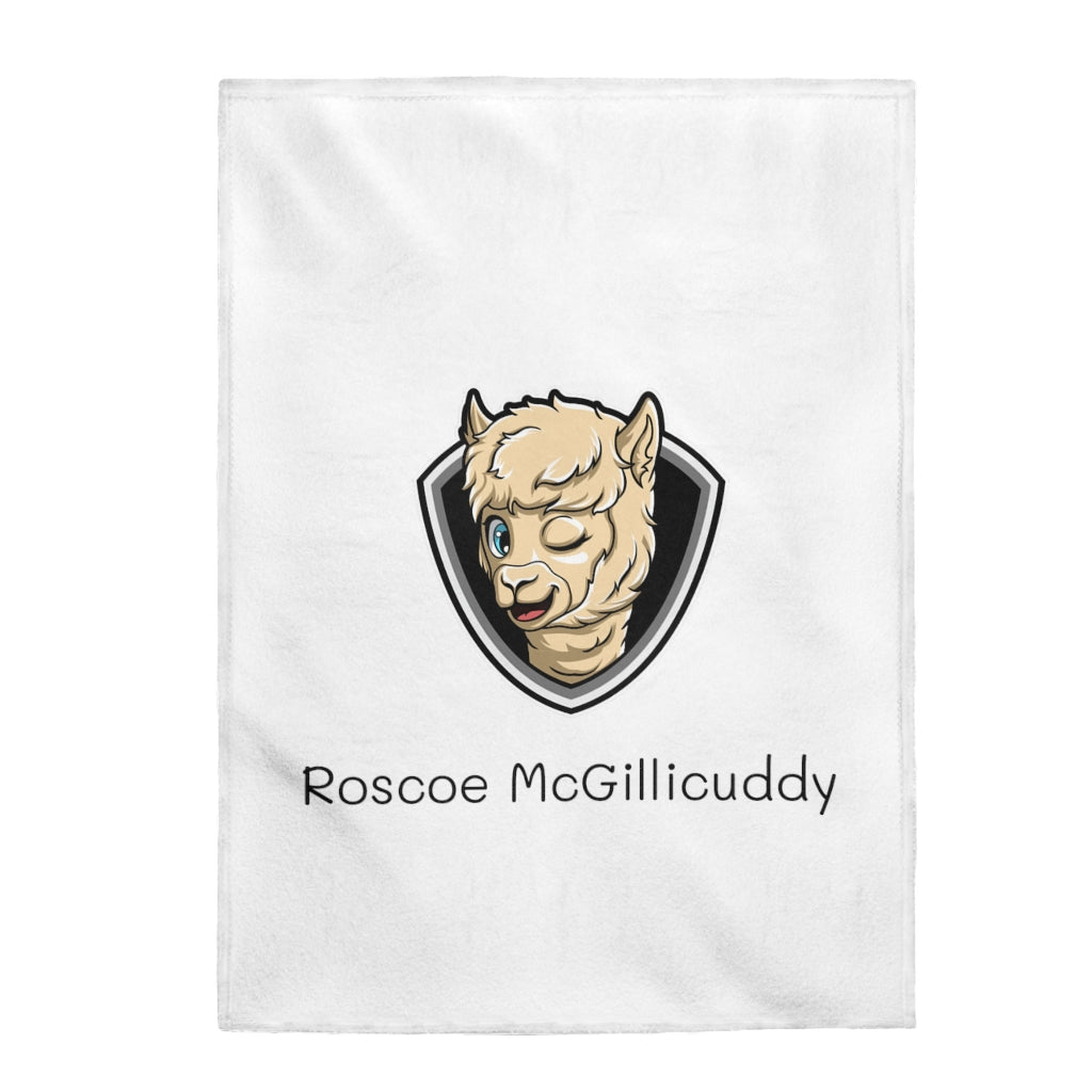 Roscoe Logo Plush Blanket (White)