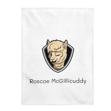 Load image into Gallery viewer, Roscoe Logo Plush Blanket (White)
