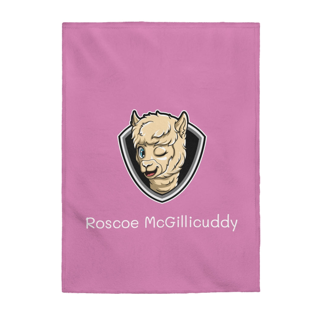 Roscoe Logo Plush Blanket (Pink)
