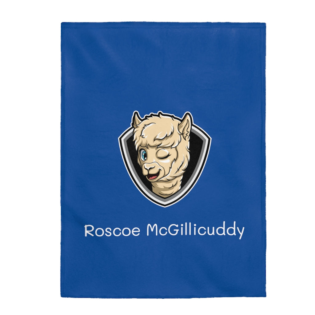 Roscoe Logo Plush Blanket (Blue)