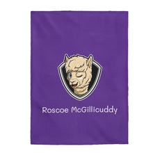 Load image into Gallery viewer, Roscoe Logo Plush Blanket (Purple)
