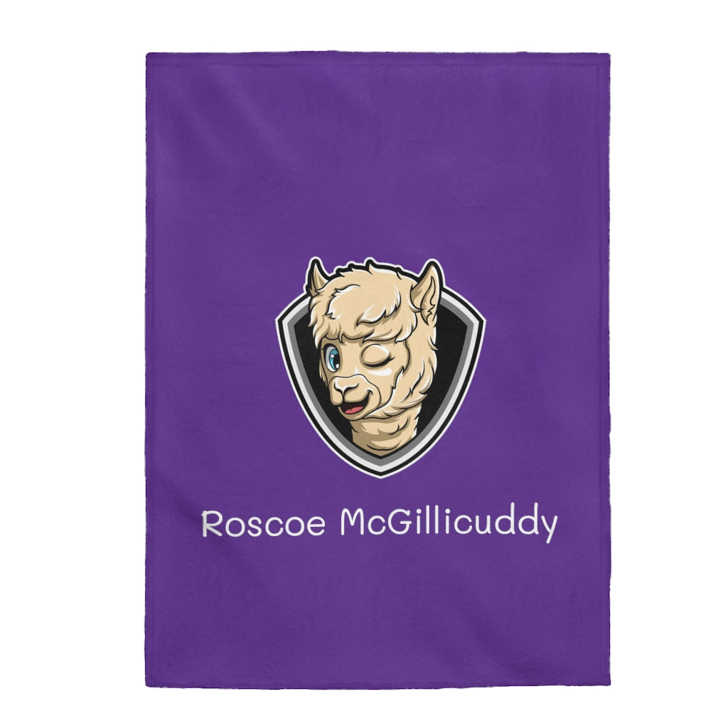 Roscoe Logo Plush Blanket (Purple)